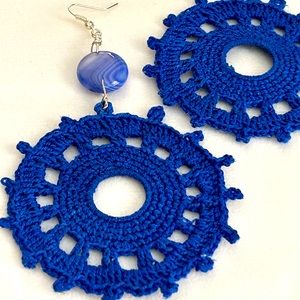 Blue Agate Earring Crochet